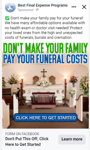 final expense facebook ads